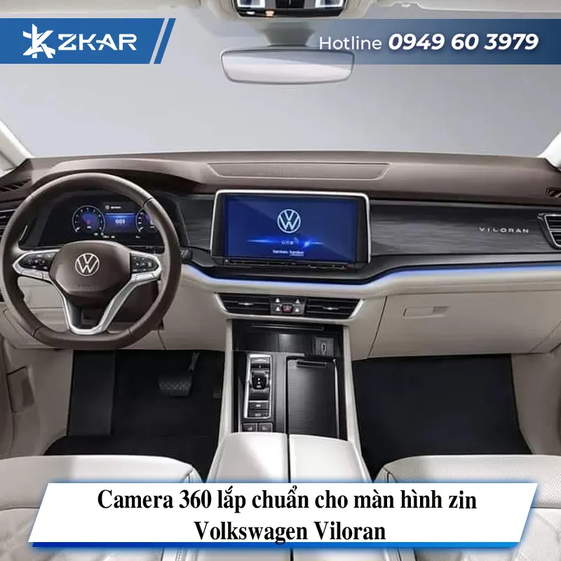 Camera 360 Lắp Chuẩn Cho Màn Hình Zin Volkswagen Viloran